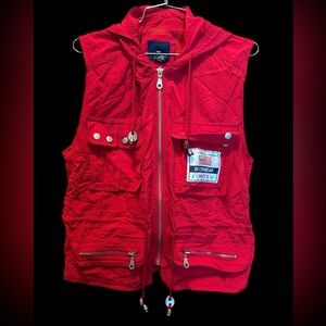 Vintage The Limited America Red Gilet Fishing Vest Flag Hoodie Unisex